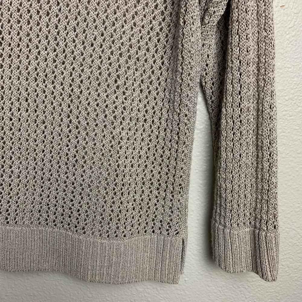 COLDWATER CREEK beige Sweater SZ XL open Knit drop-sleeve scoop neck Ramie boho - Picture 11 of 13